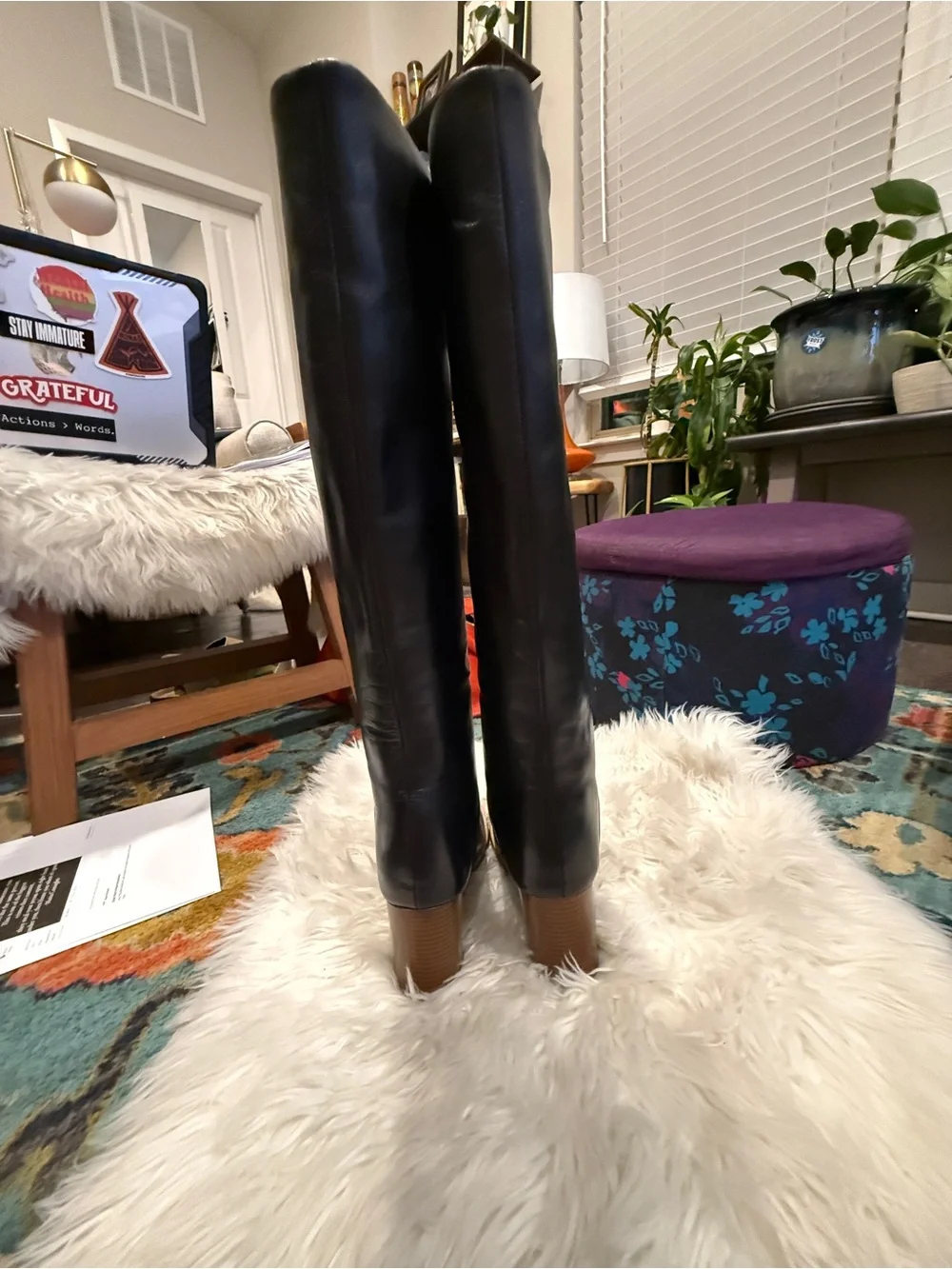 Banana Republic Black Over-the-Knee Leather Boots